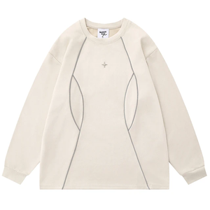 Wholesale Promotional Heavy Weight Blank Custom Pullover 95% Cotton 320G <b>Sweater</b> <b>Fleece</b> Crewneck Men Sweatshirt - Product Image 6