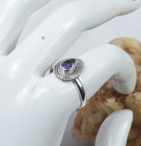 Amatista piedra preciosa mejor diseño hecho a mano clásico cabujón anillo 925 sólida plata esterlina 925 Plata estampada joyería de plata de moda - Product Image 2