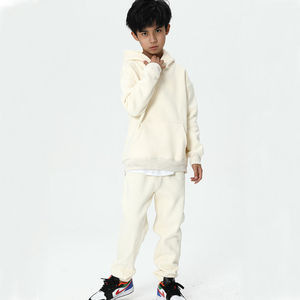 ชุดวอร์มสำหรับเด็กเด็กผู้ชายชุดวอร์มแบบสวมหัวมีฮู้ดสีล้วนสำหรับเด็ก - Product Image 4