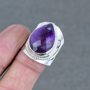 Hot Selling And Good Quality Natural Amethyst Silver Plated <b>Brass</b> Stone Gemstone <b>Rings</b> For women Jewelry And Gift For Sale - Product Image 3