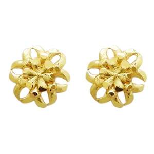 Kriaa Boucles d'Oreilles Florales en Alliage de Zinc Plaqué Or Style Fine 1311730 - Product Image 1