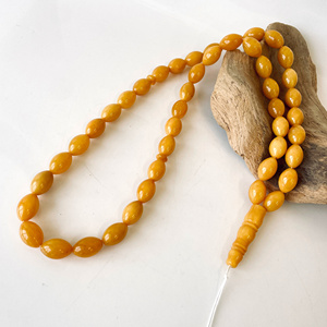 ลูกปัดอำพันบอลติกสีเหลืองธรรมชาติทรงรีสำหรับทำลูกประคำ 45 เม็ด - Product Image 6