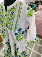 Robe courte décontractée féminine d'inspiration bohème, style classique indien Mughal, imprimé sur tissu, art féminin magique, tunique de plage pour femmes