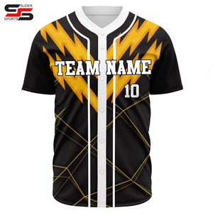 Venta al por mayor personalizado bordado hombres Jersey de béisbol con botón camisetas de béisbol uniforme de béisbol personalizado - Product Image 3