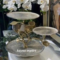 Support à gâteau rond en métal artisanal de luxe au design moderne, respectueux de l'environnement, certifié CE/EU, décoration pour mariage et restaurant
