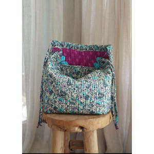 Sac Potli en toile de coton de style ethnique Bohoattire avec motif floral, tissé à la main, accessoire de mode quatre saisons - Product Image 2