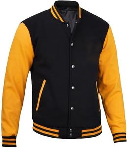 เสื้อแจ็คเก็ตเบสบอลแบบ Letterman Bomber Varsity สำหรับผู้ชาย ผ้าฝ้ายฟลีซ 100% คุณภาพพรีเมียม สำหรับฤดูหนาวและกีฬา - Product Image 3