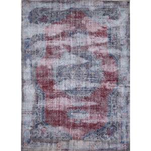 Alfombras Vintage de Lana Gris y Negra, Anudadas a Mano, Estilo Boho para Sala de Estar, con Medallón Rectangular, Diseño Abstracto - Product Image 1