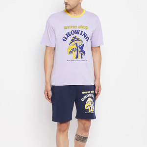 Ensemble t-shirt et short d'été élégant pour hommes Matériau en coton respirant Couleur unie Meilleur tenue décontracté pakistanais - Product Image 1