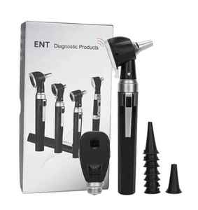 Best Selling <b>Otoscope</b> Portable Professional Diagnostic Set Mini Pocket Fiber Optic <b>Otoscope</b> Black Medical Ent Diagnostic Set - Product Image 4