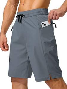 Pantalones cortos activos para hombre de la mejor calidad, diseño informal de cintura media de Color sólido para verano, para correr al aire libre, ropa de gimnasio - Product Image 5