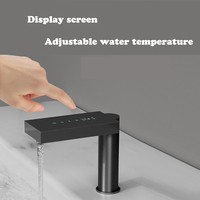 OSONOE Robinet de lavabo de salle de bain monotrou moderne Capteur infrarouge tactile intelligent pour réglage de l'eau chaude et froide Matériau en laiton