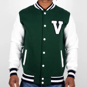 Veste universitaire universitaire personnalisée pour hommes broderie en chenille toile de haute qualité tissu manches en cuir conception Letterman de baseball - Product Image 6