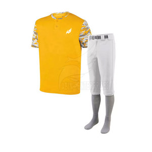 Conjunto de Uniforme de Béisbol Personalizado 2026 para Hombre, Jersey con Mangas de Camuflaje Amarillo, Pantalones Blancos, Poliéster que Absorbe la Humedad, para Todas las Temporadas - Product Image 4