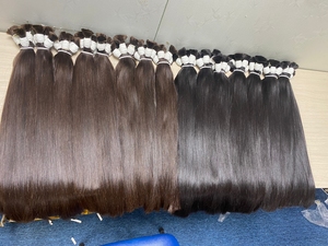 100% Natural doble dibujado a granel textura recta extensiones de cabello humano estilo ondulado modelo número-tejido cabello humano de calidad superior - Product Image 5