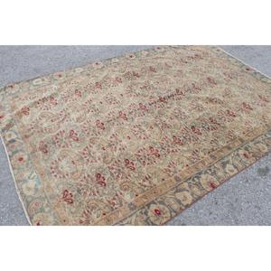 พรมตุรกีโบราณขนาดใหญ่ 5.7x8.5 ฟุต (175x259 ซม.) พรมลายอิคัตสีแดง - Product Image 1