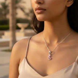 จี้เงินแท้ 925 ลายศาสนาสำหรับผู้หญิง หมายเลข 5 ประดับเพชร ทอง 14K โรสโกลด์ แพลตตินัม โรเดียม โกลด์ แพลตตินัม โรสโกลด์ โรเดียม - Product Image 1