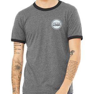 50/50 poli/algodón unisex camisetas ringer logotipo personalizado camiseta - Product Image 3