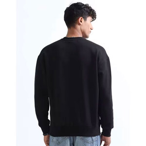 เสื้อสเวตเชิ้ตคอกลมสีดำล้วนสำหรับผู้ชาย ทรงปกติ สวมใส่สบาย ผลิตจากผ้าฝ้ายถัก 100% เหมาะสำหรับใส่ในฤดูใบไม้ร่วง - Product Image 5