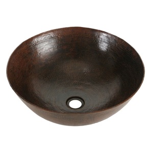 Vente en gros de lavabo fantaisie de taille personnalisée de forme ovale évier en cuivre pour usage domestique lavabo de salle de bain en cuivre design traditionnel fait à la main - Product Image 4