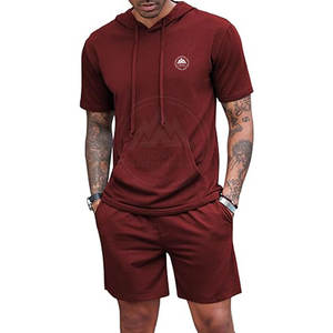 Best Selling Custom Logo <b>Men</b> <b>Hoodie</b> & <b>Shorts</b> <b>Sets</b> Two Piece <b>Men</b> <b>Hoodie</b> & <b>Shorts</b> <b>Set</b> for Adults - Product Image 1