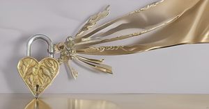 Golden Brass Bird Engraved <b>Smart</b> Padlock with Steel Shackle 4.6 in Height 3 in Width 0.8 in Length 0.92 lb Weight - Product Image 4