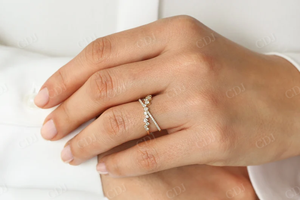 แหวนเพชร CVD รับรองโดย IGI ชุบทอง ดีไซน์ไม่ซ้ำใคร สำหรับเธอ แหวนแต่งงาน/หมั้น หลายชั้น ราคาสุดคุ้ม - Product Image 4