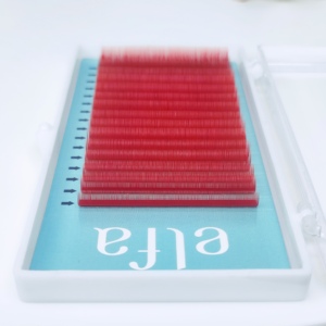 Extensiones de pestañas rizadas CC rojas de 0,15mm de espesor visualmente atractivas D 0,10 Mix 8-15 bandeja de exhibición ordenada para pestañas postizas - Product Image 6