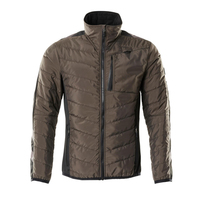 Veste matelassée en laine tricotée coupe-vent noire à capuche pour homme, fermeture éclair décontractée, coupe régulière, pour l'hiver et les activités de plein air, 100 % laine de mouton