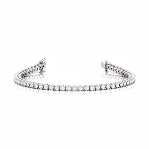 Bracelet tennis classique en or 14 carats et diamants naturels pour femmes, 4,00 carats - Product Image 1