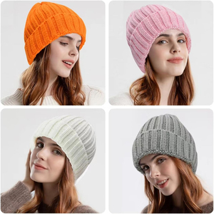 Gorro Waffle de alta calidad personalizado Unisex, gorro de punto de invierno con logotipo de parche de cuero teñido liso con bordado 3D para la playa - Product Image 6
