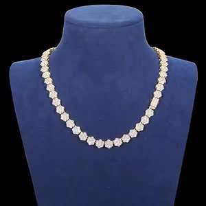 Cadena de eslabones con diamantes de moissanita de corte redondo, estilo hip hop, de alta calidad y último diseño, para hombres, de la India. - Product Image 1