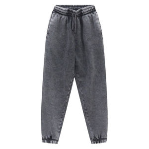 Pantalon de jogging vintage délavé à l'acide pour femmes pantalon léger en polaire avec logo personnalisé tendance Streetwear Hip Hop décontracté vente en gros - Product Image 1