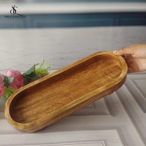 Most Selling Capsoul Modern Wooden Tray with Raised Edges for Serving <b>Snacks</b> or Home Decor for Ramadan Wedding or Diwali - Product Image 2
