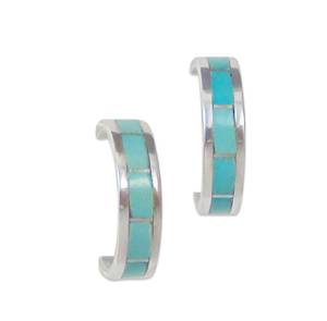 Pendientes de plata turquesa natural Pendientes hechos a mano American Zuni Turquoise - Product Image 1