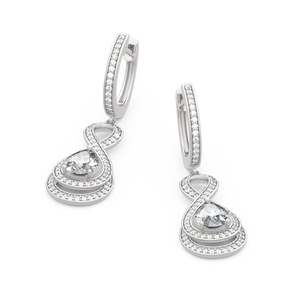 Jeulia <b>Infinity</b> Love Pear Cut Sterling Silver Fashion Drop <b>Earrings</b> - Product Image 3