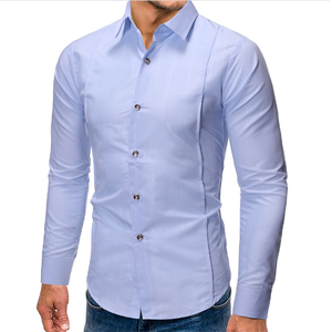 Chemises décontractées pour hommes Automne Personnalisé Printemps Grande taille 100% coton Anti-froissement Manches longues Chemise en tissu sergé Exportation du Bangladesh - Product Image 3