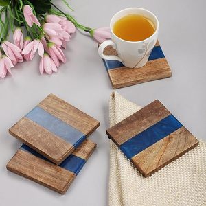 Wood <b>Epoxy</b> <b>Table</b> Coaster Durable and Stylish Mats & Pads for <b>Table</b> Protection for Wedding - Product Image 2