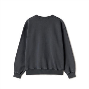 Unisex Plain Black Cotton Blended <b>Fleece</b> Sweatshirt Custom Oversized Pullover Crewneck Winter Warm Casual Streetwear <b>Jumper</b> - Product Image 2