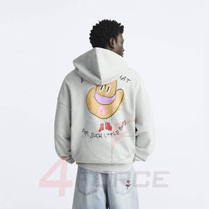 Sudadera Corta de Estilo Urbano de Lujo para Hombre, Corte Cuadrado, 500 GSM, Felpa de Algodón, Ajuste Holgado, Moda Casual, Sudadera Corta, OEM, Marca Privada - Product Image 3