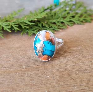 แหวนสปินเนอร์พลอยเทอร์ควอยซ์ทำด้วยมือสีเงิน925 925ของขวัญแต่งงานแหวนเครื่องประดับคุณภาพดีที่สุดจากนักออกแบบจากธรรมชาติ - Product Image 2