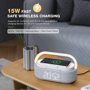 OEM 2023 New Arrived Music Lamp <strong>Alarm</strong> <strong>Clock</strong> Smart Light With 15W <strong>Wireless</strong> Charger G-shape Atmosphere LED Night Light BT <strong>Speaker</strong> - Product Image 2