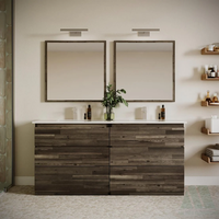 Meubles-lavabos de salle de bain modernes en bois avec lavabo intégré et tiroirs, montage facile, design élégant, miroir non inclus