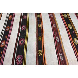 Kilim alfombra turca 5,6X10,2 pies negro hecho a mano tejido plano Jacquard Kilim felpa pila altura lana látex Patchwork para pasillo - Product Image 5