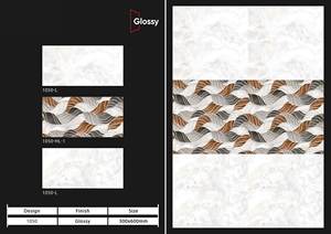 Couleurs personnalisées indiennes 300X600mm Carrelages muraux intérieurs en céramique Cuisine Salle de bain Blanc et gris de la meilleure qualité - Product Image 6