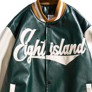 Fabricant de veste universitaire d'hiver en toile personnalisée pour hommes patchs en chenille brodés manches en cuir polaire Letterman devant - Product Image 6