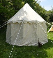 Tente yourte de cirque hexagonale/diamantée en toile de coton premium de 5 mètres de diamètre, imperméable quatre saisons, avec piquets de sol - pour reconstitutions historiques