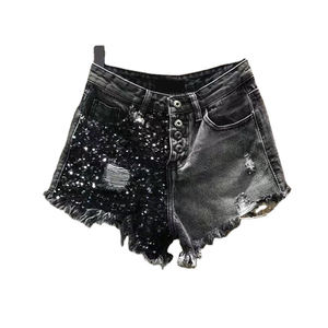 Plus size Anti-Light Shorts High Waist Ripped Denim <b>Jeans</b> Summer <b>Women</b> <b>Stretch</b> Tight Mini Shorts for <b>women</b> - Product Image 2