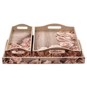 Plateau de service en bois émaillé pour la décoration de la cuisine, plateau à nourriture élégant pour la salle à manger à la maison - Product Image 3