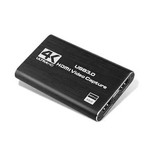 אודיו וידאו לכידת כרטיס, HDMI USB3.0 4K 1080P 60fps אמין נייד וידאו ממיר עבור משחק וידאו חי הקלטה (שחור)